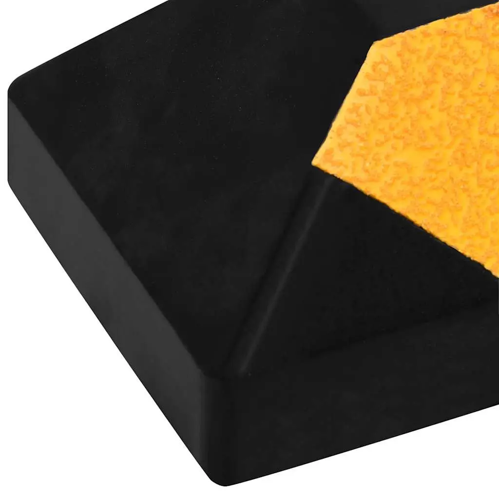 Reflective Rubber Parking Blocks Vehicle Wheel Stoppers 56 x 15 x 10 cm