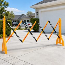 Folding Traffic Barrier Yellow Black Reflective Safety Road Restriction Portable