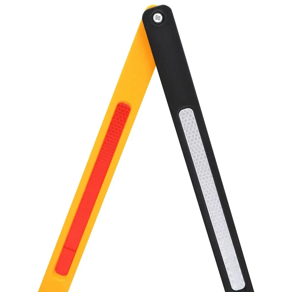Folding Traffic Barrier Yellow Black Reflective Safety Road Restriction Portable
