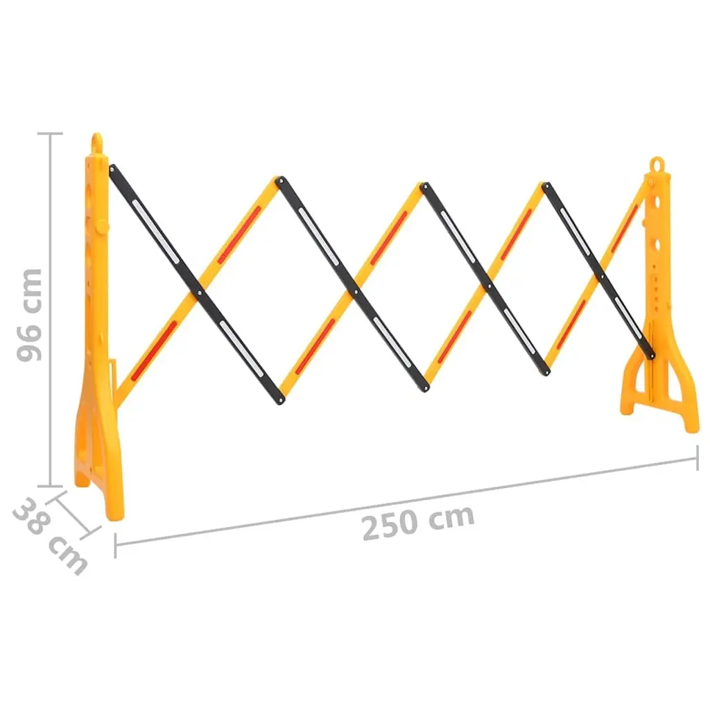 Folding Traffic Barrier Yellow Black Reflective Safety Road Restriction Portable