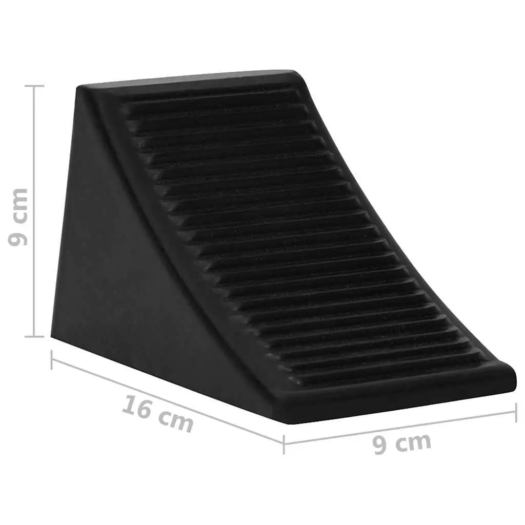 Rubber Wheel Chocks Vehicle Safety Stopper 16 x 9 x 9 cm Blue 4 Piece