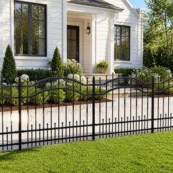 Reliable Black Steel Garden Fence Panel with Design