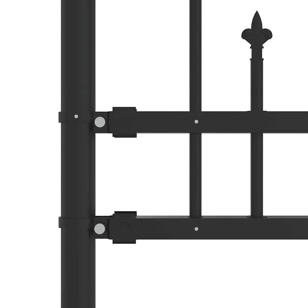 Garden Fence Panel Perimeter Barrier 240 x 100 cm Black Powder-Coated Steel Decorative