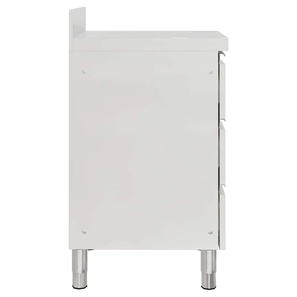 Commercial Kitchen Cabinet with 3 Drawers Storage Unit 50x60x96cm