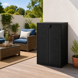 Reliable Black Storage Cabinet with Easy-Clean Features