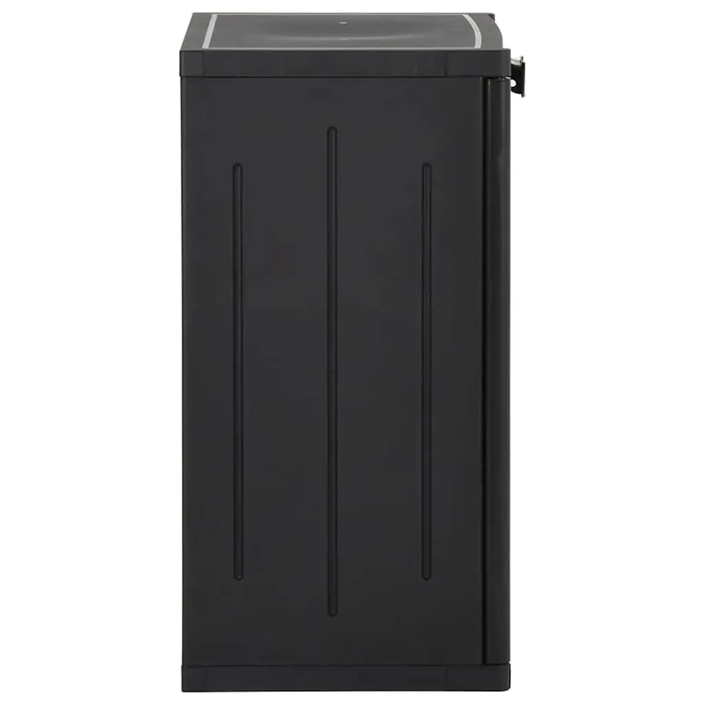 Storage Cabinet Indoor Outdoor Organizer Black 2 Shelves 65 x 45 x 88 cm
