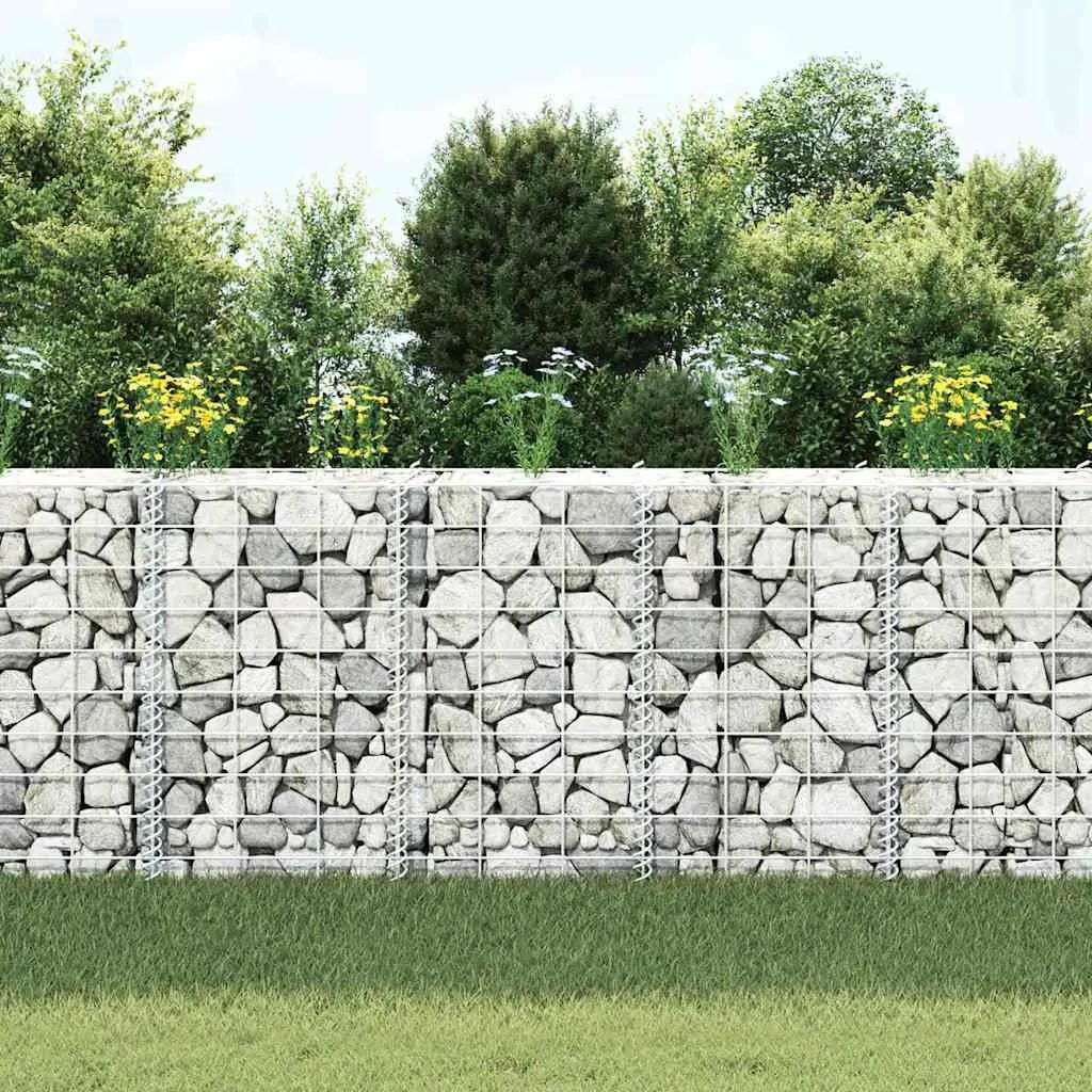 Gabion Raised Beds Garden Planter 30x30x50 cm Silver 3 Piece