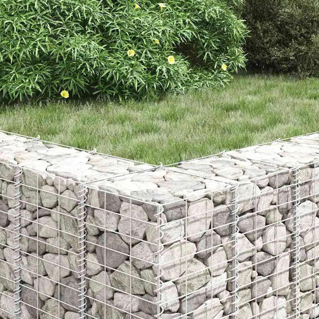 Gabion Raised Beds Garden Planter 30x30x50 cm Silver 3 Piece