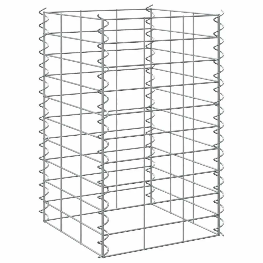 Gabion Raised Beds Garden Planter 30x30x50 cm Silver 3 Piece