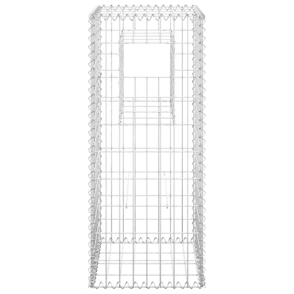 Gabion Basket Posts Garden Fence Barrier 40x40x100 cm Silver