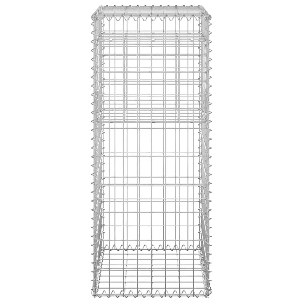 Gabion Basket Posts Garden Fence Barrier 40x40x100 cm Silver