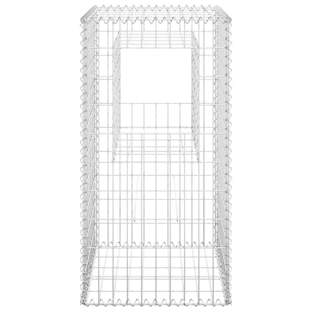 Gabion Basket Posts Garden Fence Barrier 50x50x100 cm Iron Silver 2 Piece