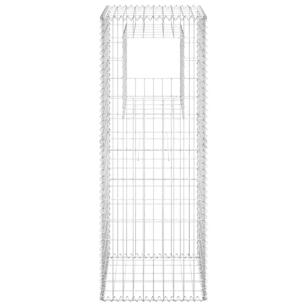 Gabion Basket Posts Garden Decor 50x50x140cm Iron Silver 2 Piece