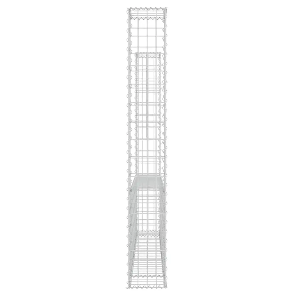 U-Shape Gabion Basket Retaining Wall Fence Panel 140 x 20 x 150 cm Silver
