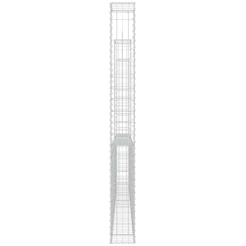 U-Shape Gabion Basket Fence Panel Retaining Wall 260x20x200cm Silver