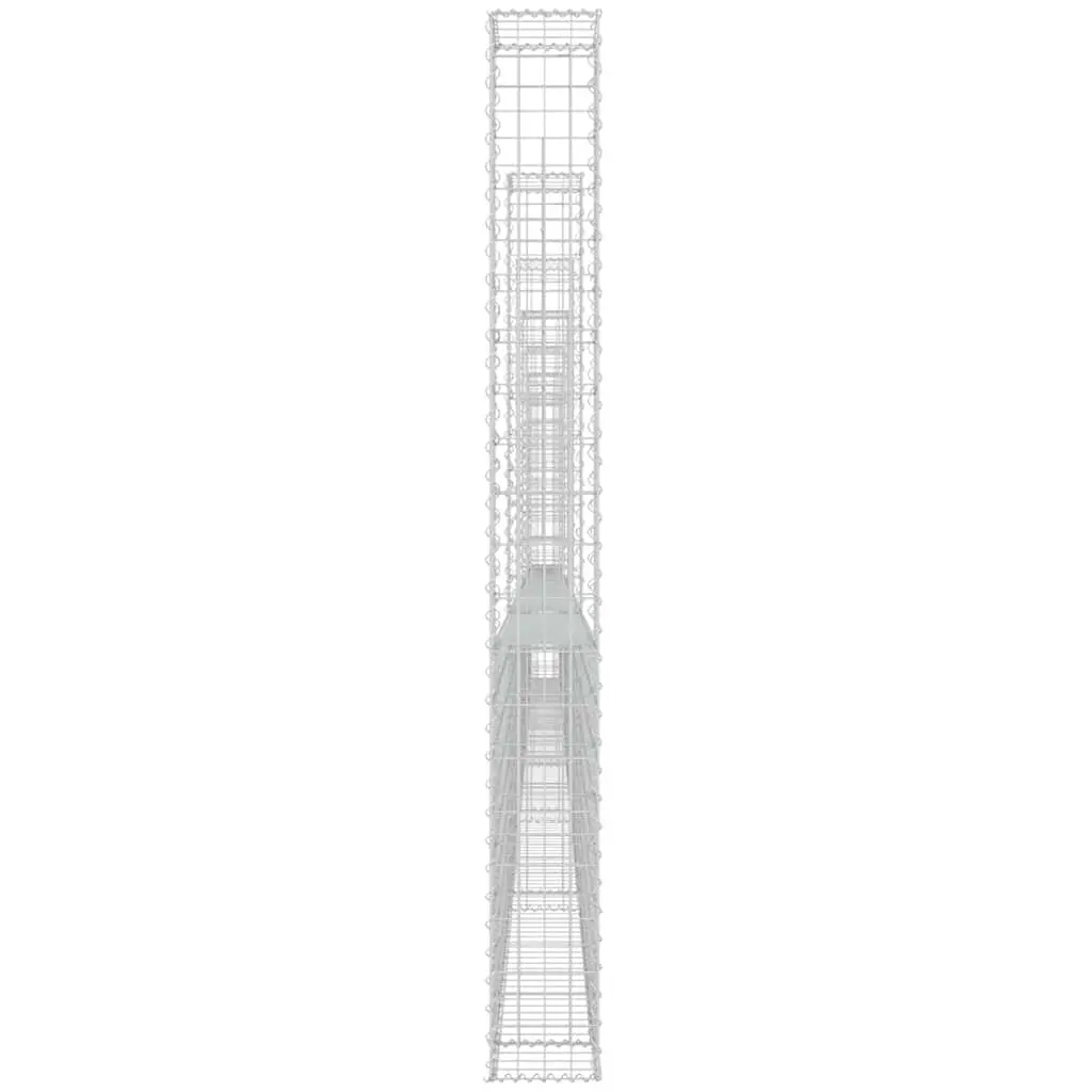 U-Shape Gabion Basket Retaining Wall Fence Panel 740 x 20 x 200 cm Silver