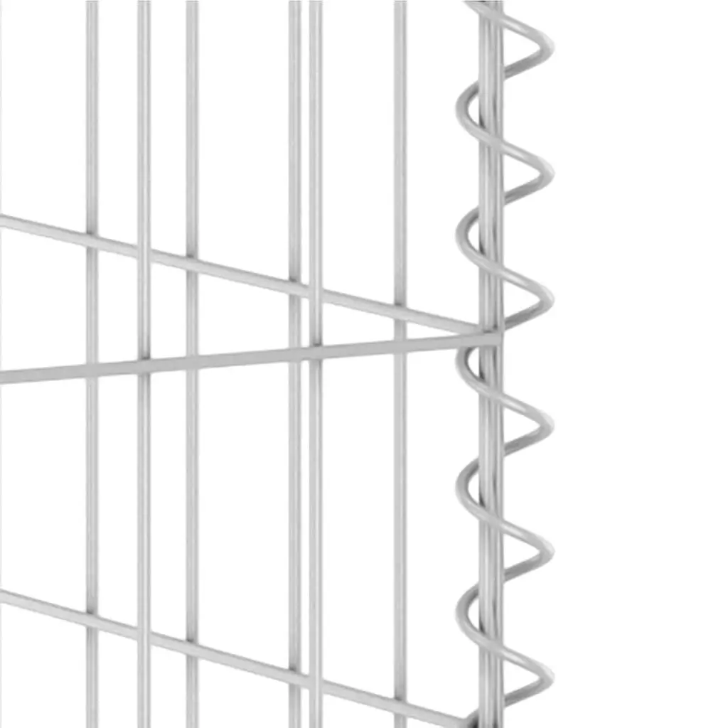 Gabion Wall Waste Bin Container Enclosure Galvanised Steel Garden Patio 110 x 100 x 110 cm Silver