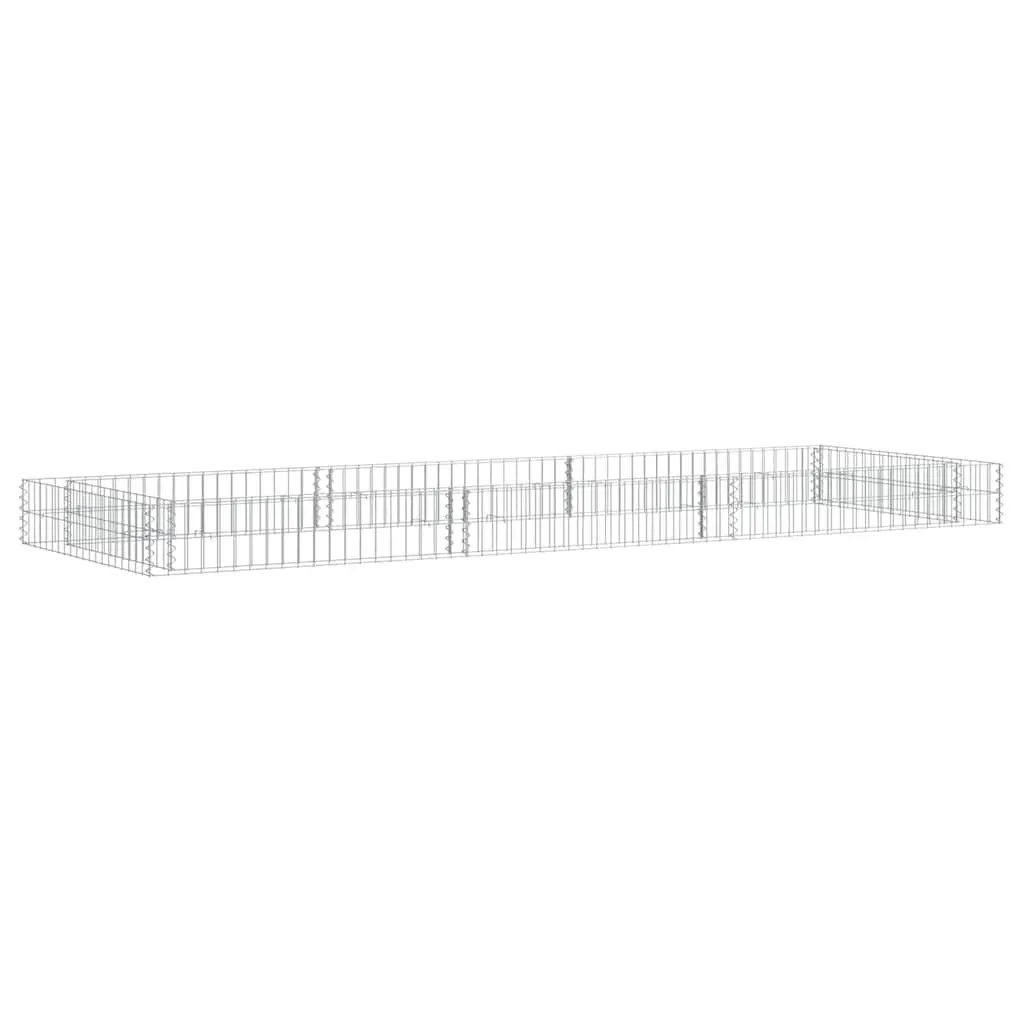 Gabion Raised Bed Garden Planter 300x100x20 cm Galvanised Steel Silver