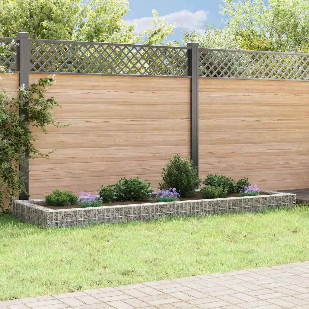 Gabion Raised Bed Garden Planter 300x100x20 cm Galvanised Steel Silver