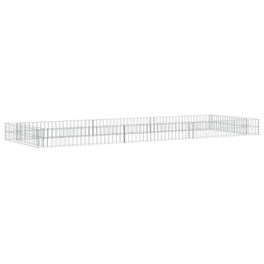 Gabion Raised Bed Garden Planter 300x100x20 cm Galvanised Steel Silver