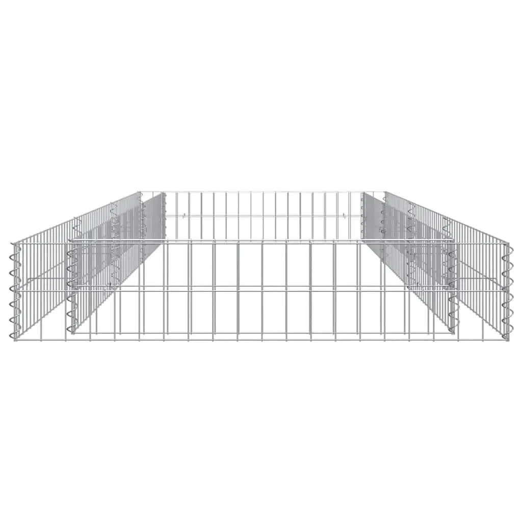Gabion Raised Bed Garden Planter 300x100x20 cm Galvanised Steel Silver