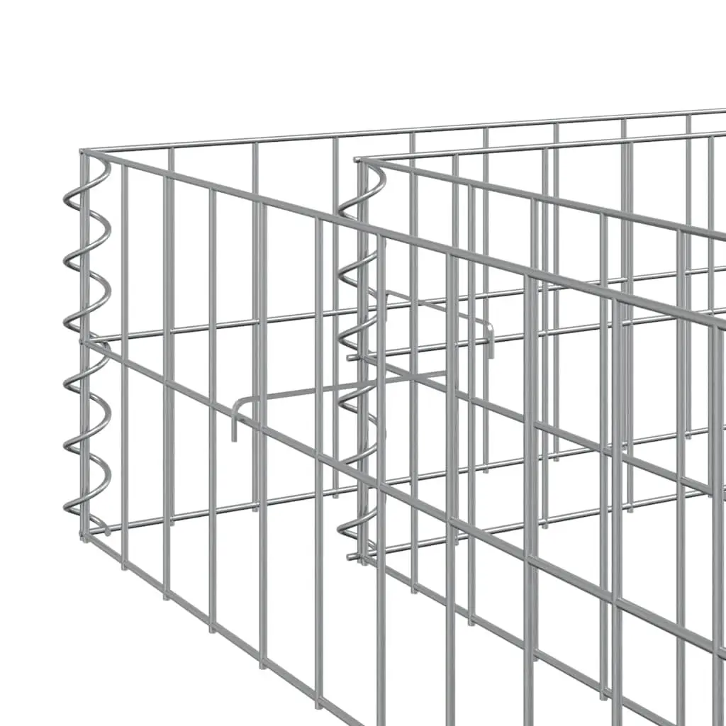 Gabion Raised Bed Garden Planter 300x100x20 cm Galvanised Steel Silver
