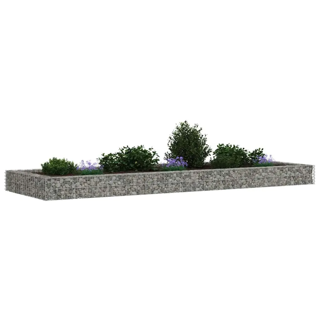 Gabion Raised Bed Garden Planter 300x100x20 cm Galvanised Steel Silver