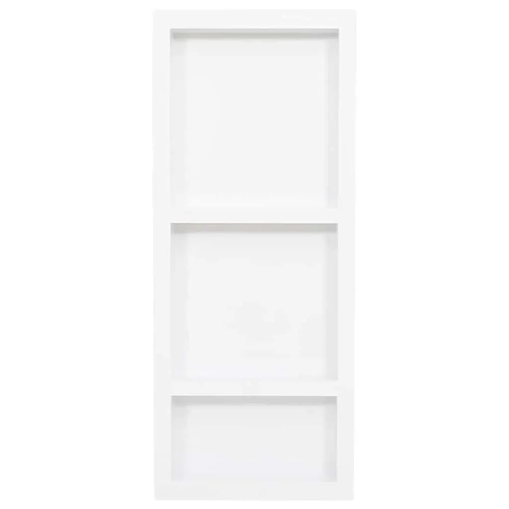 Shower Niche Wall Mount Bathroom Storage Shelf 3 Compartments High Gloss White