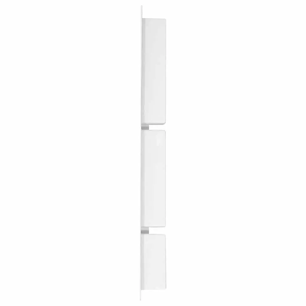 Shower Niche Wall Mount Bathroom Storage Shelf 3 Compartments High Gloss White