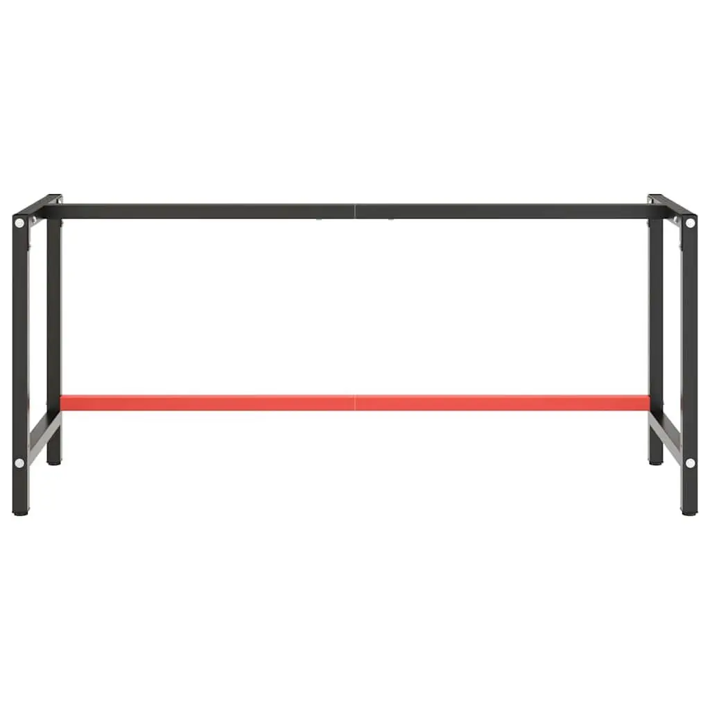 Work Bench Frame Metal Heavy Duty Matte Black Tabletop Base 180x57x79cm