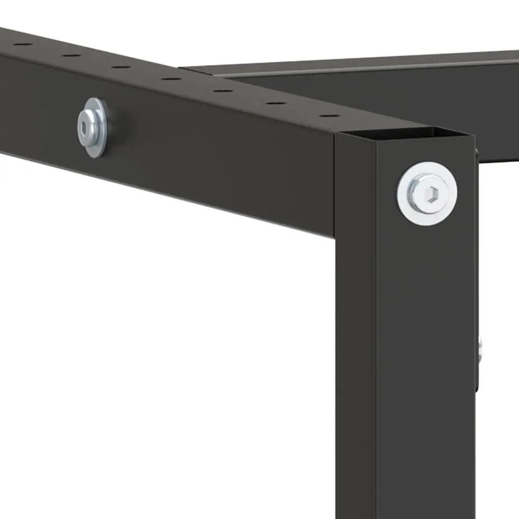 Work Bench Frame Metal Heavy Duty Matte Black Tabletop Base 180x57x79cm