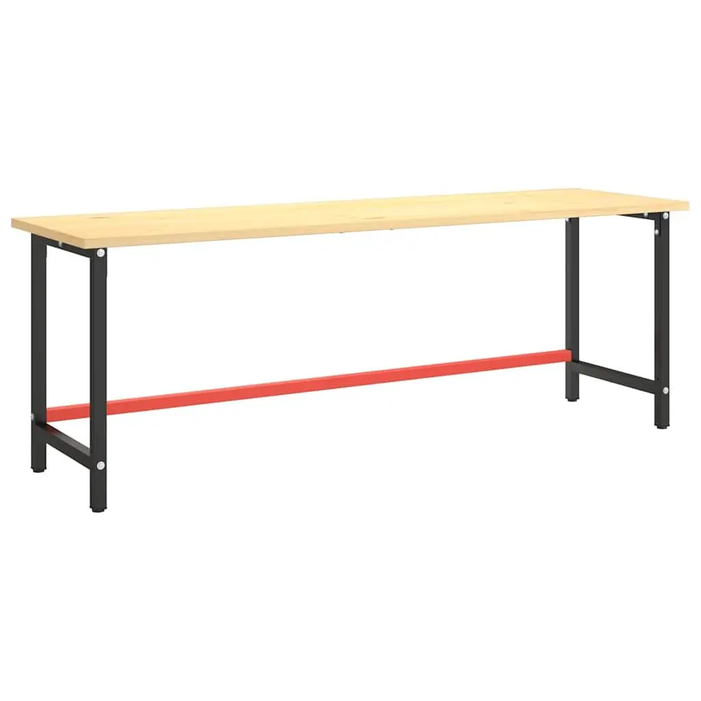 Metal Work Bench Frame Heavy Duty Table Legs 220 x 57 x 79 cm Matte Black