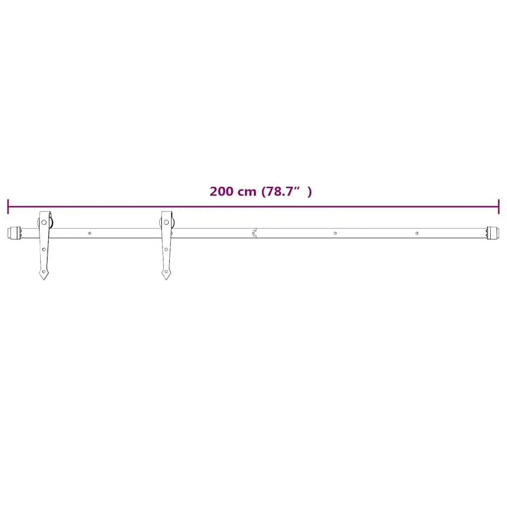 Sliding Door Hardware Kit 200cm Steel Track System White