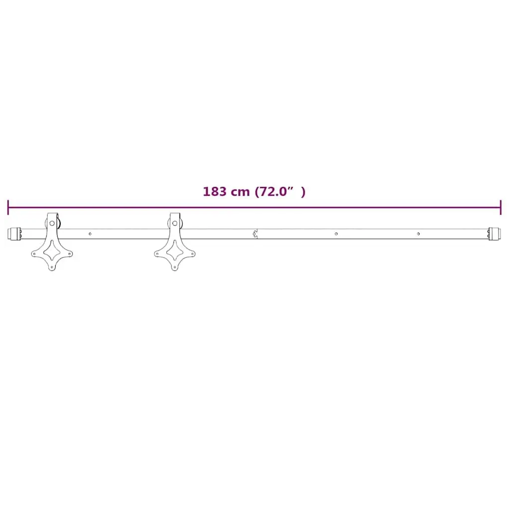 Sliding Door Hardware Kit 183cm Steel White Track Rail for Barn Kitchen Doors