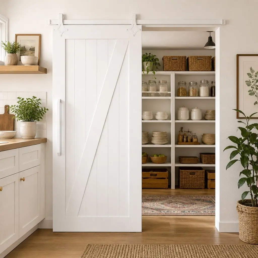 Sliding Door Hardware Kit 200cm Steel Track System White