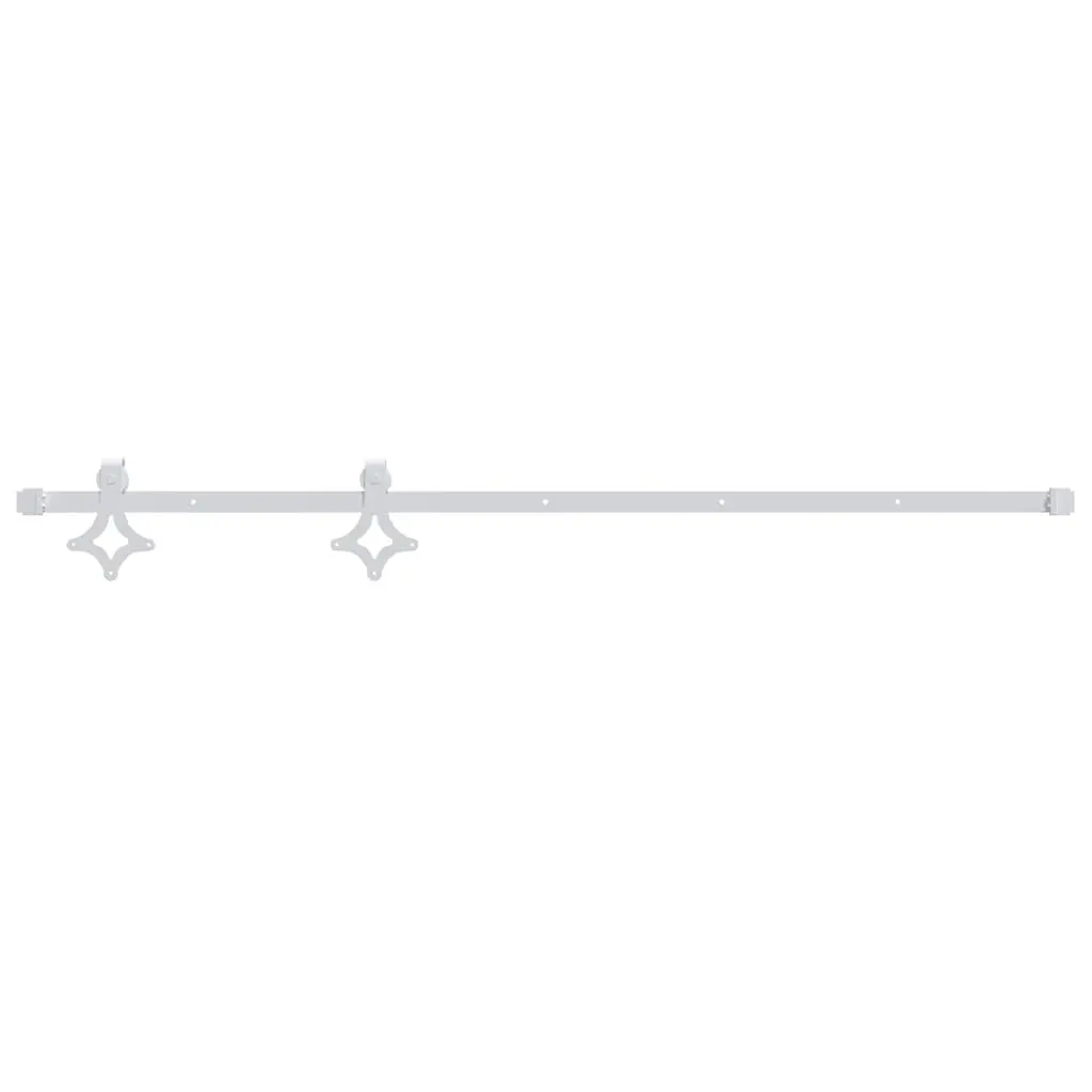 Sliding Door Hardware Kit 200cm Steel Track System White