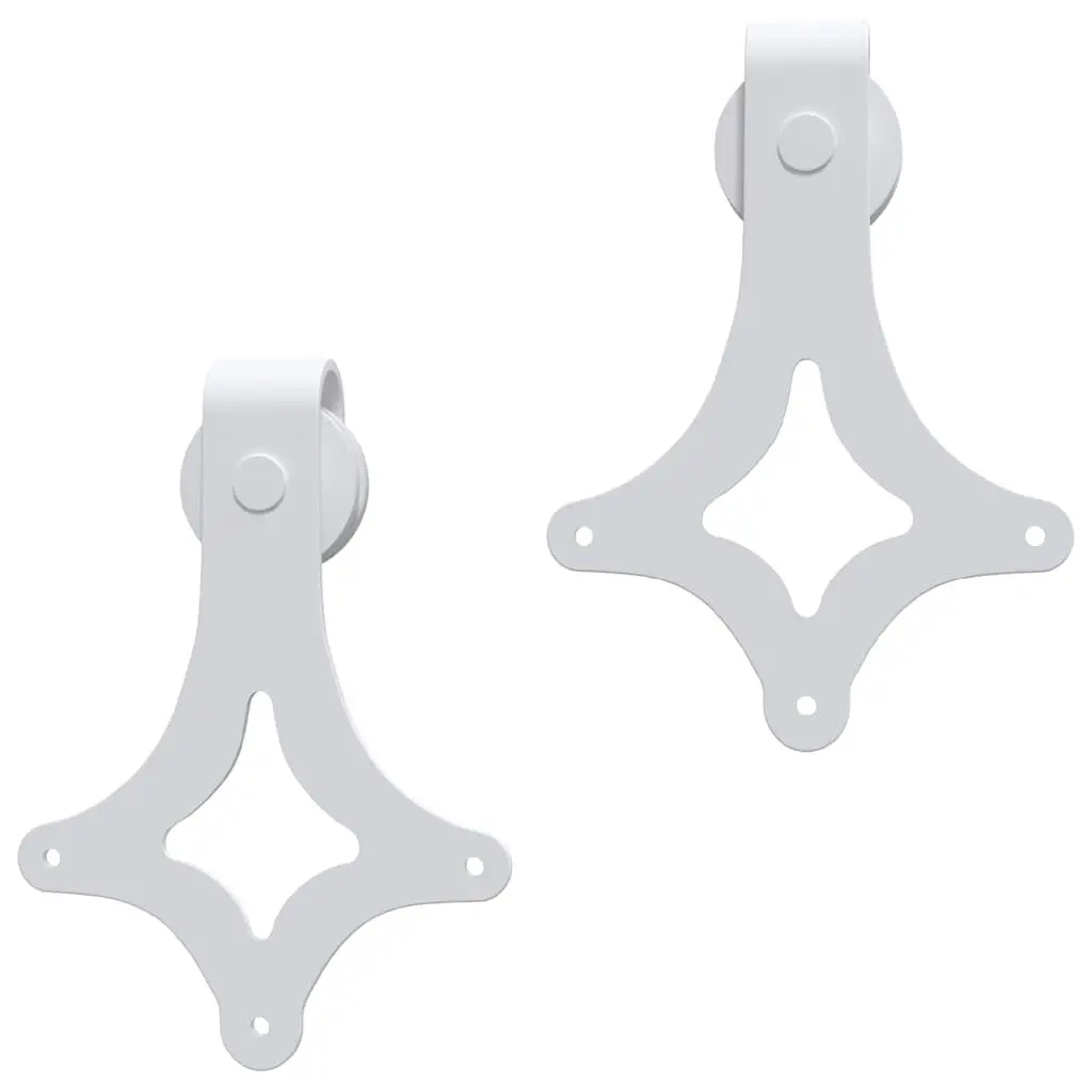 Sliding Door Hardware Kit 200cm Steel Track System White