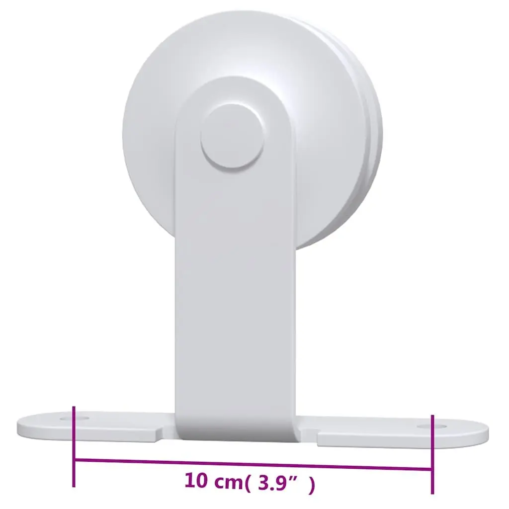 Sliding Door Hardware Kit 183cm Steel Track Rail System White