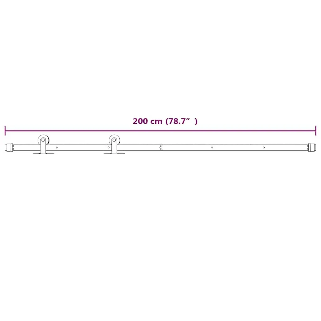 Sliding Door Hardware Kit Sliding Doors 200cm Steel Track Rail White