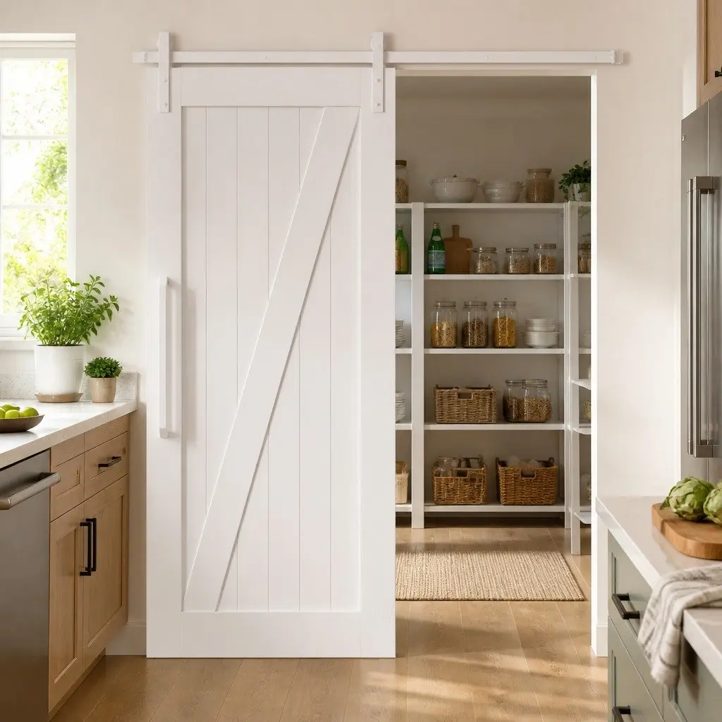 Sliding Door Hardware Kit Barn Door 183cm Steel Track Rail White