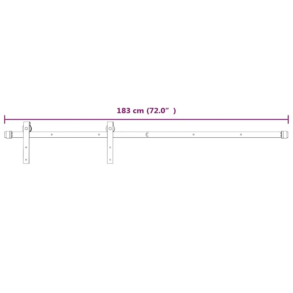 Sliding Door Hardware Kit Barn Door 183cm Steel Track Rail White
