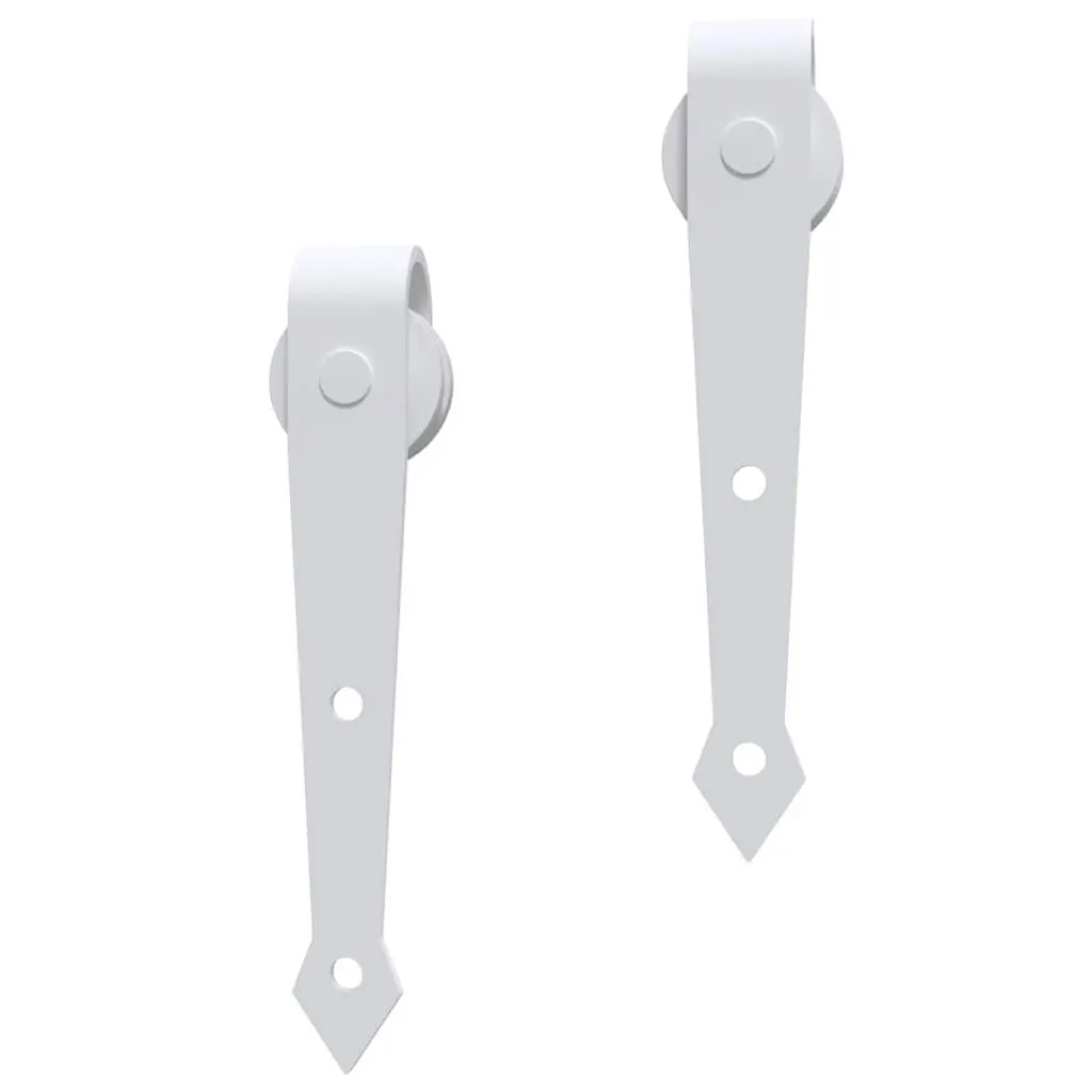 Sliding Door Hardware Kit Steel Track Rail System 183cm White