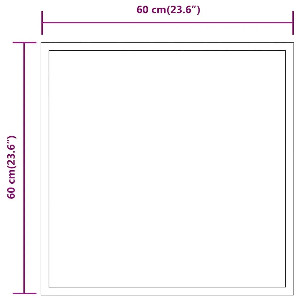 LED Bathroom Mirror Vanity Wall Mount 60x60 cm Waterproof USB Interface