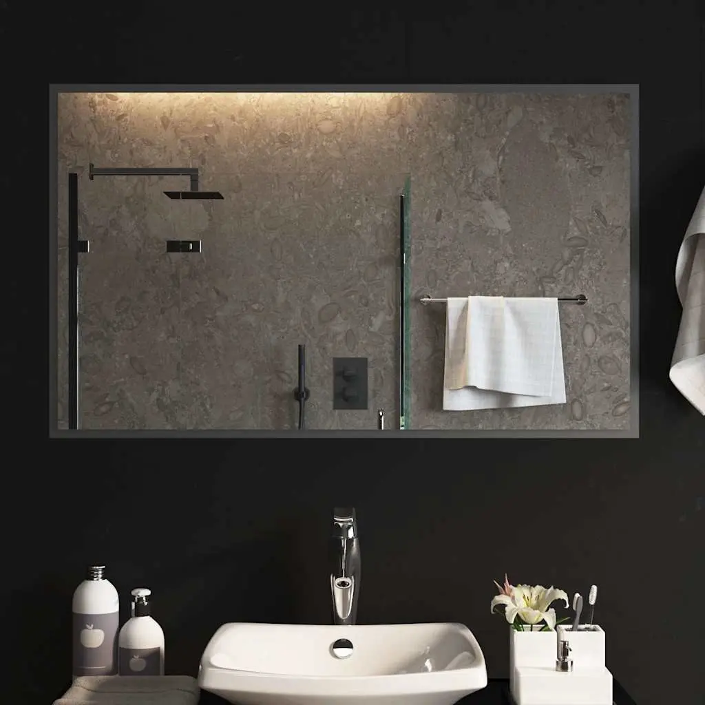 LED Bathroom Mirror Waterproof 100x60 cm Wall Mount Transparent
