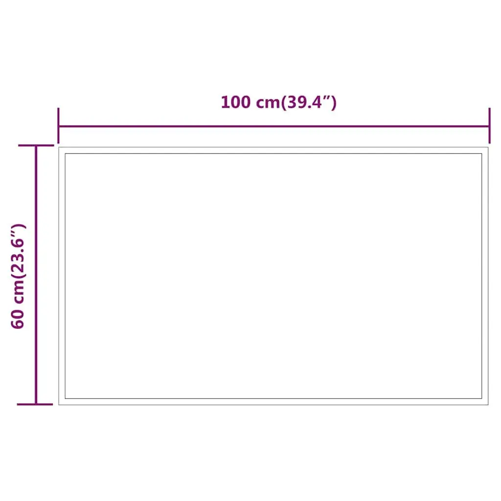 LED Bathroom Mirror Waterproof 100x60 cm Wall Mount Transparent