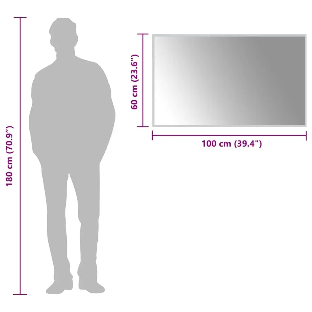 LED Bathroom Mirror Waterproof 100x60 cm Wall Mount Transparent