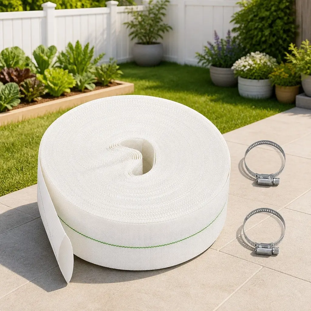 Flat Hose 25m Water Supply Irrigation Garden Pumping Flexible PE Lining