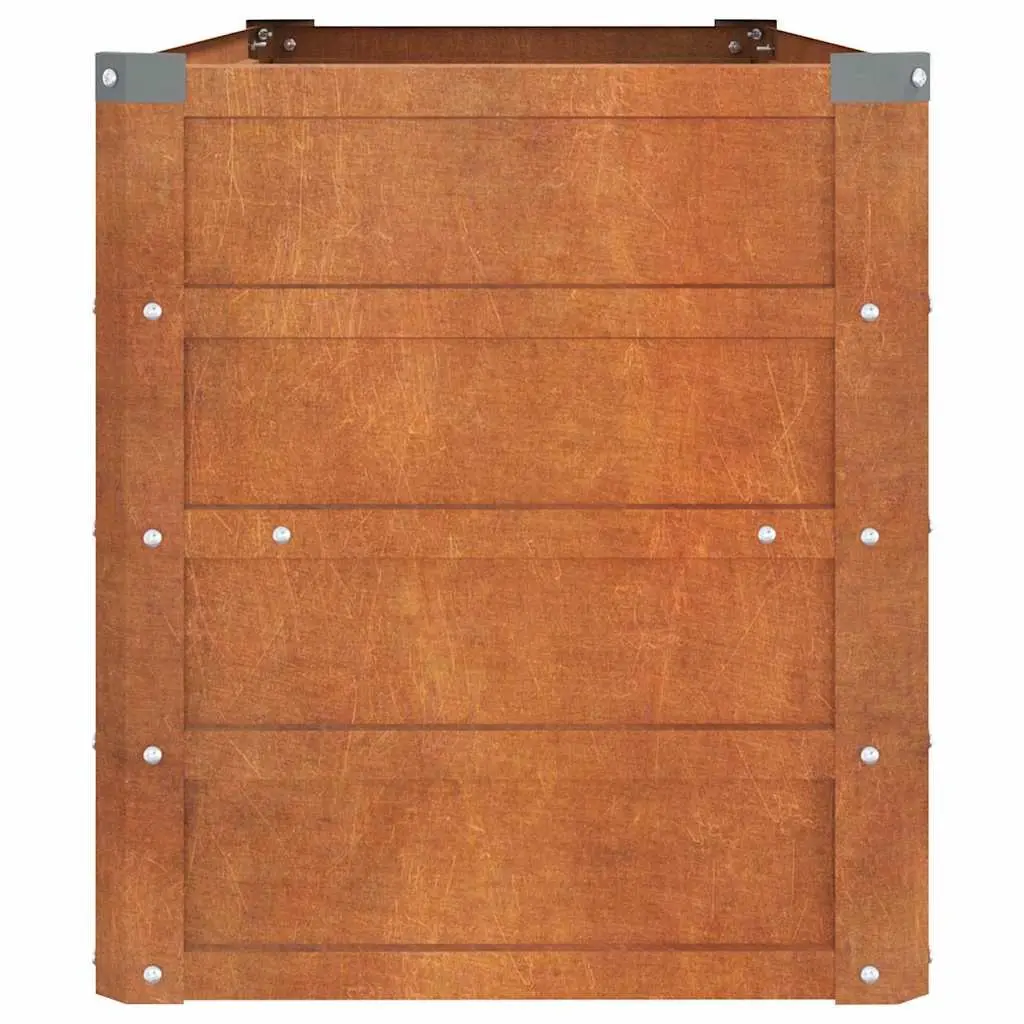 Garden Raised Bed Planter Box Corten Steel Open Bottom Outdoor Vegetables Herbs 100 x 40 x 45 cm Brown