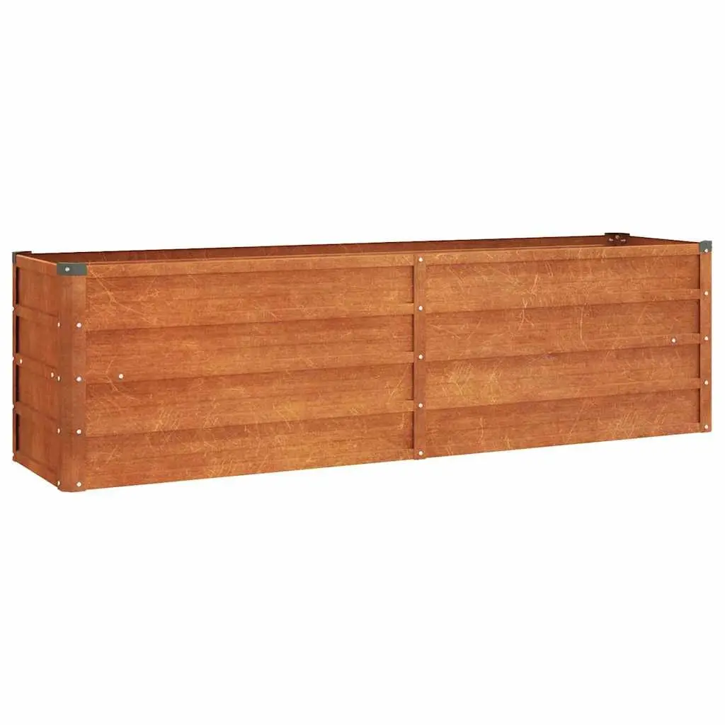 Garden Raised Bed Corten Steel Planter 160x40x45cm Brown Outdoor