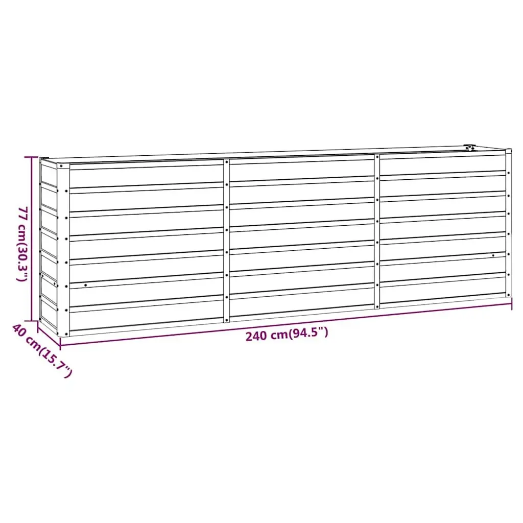 Garden Raised Bed Planter Box Outdoor Vegetable Herb 240x40x77cm Brown
